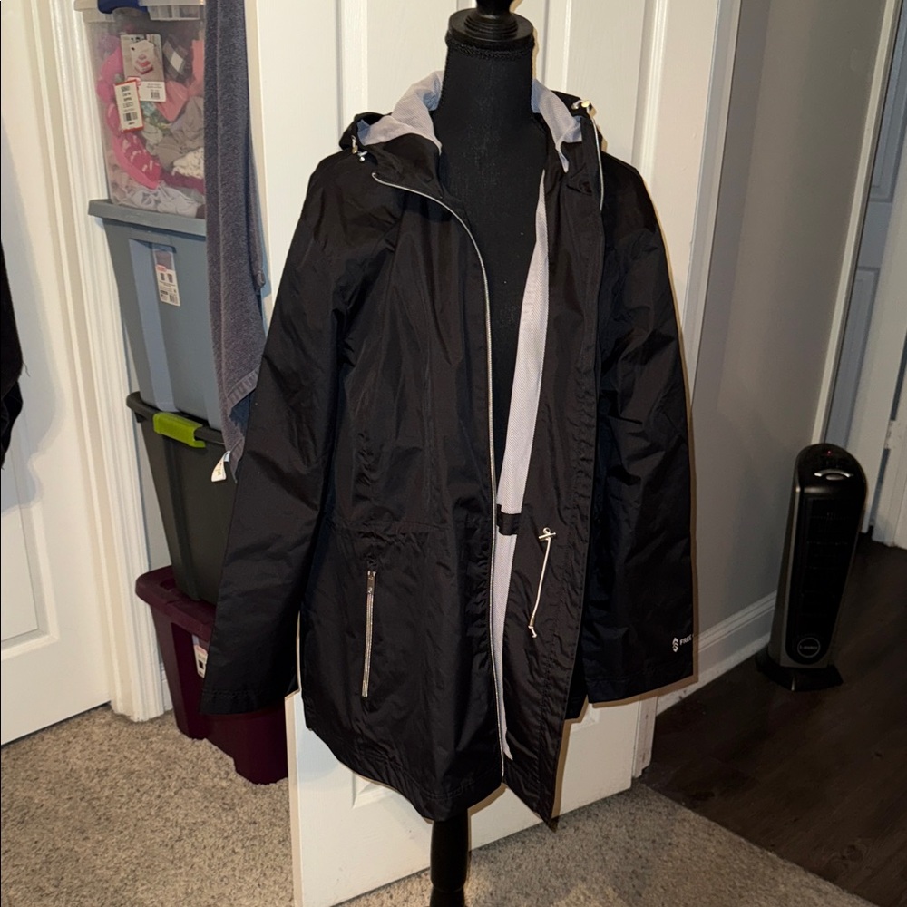 🖤NWT FREE COUNTRY BLK HOODED RAIN JACKET SIZE 3X🖤